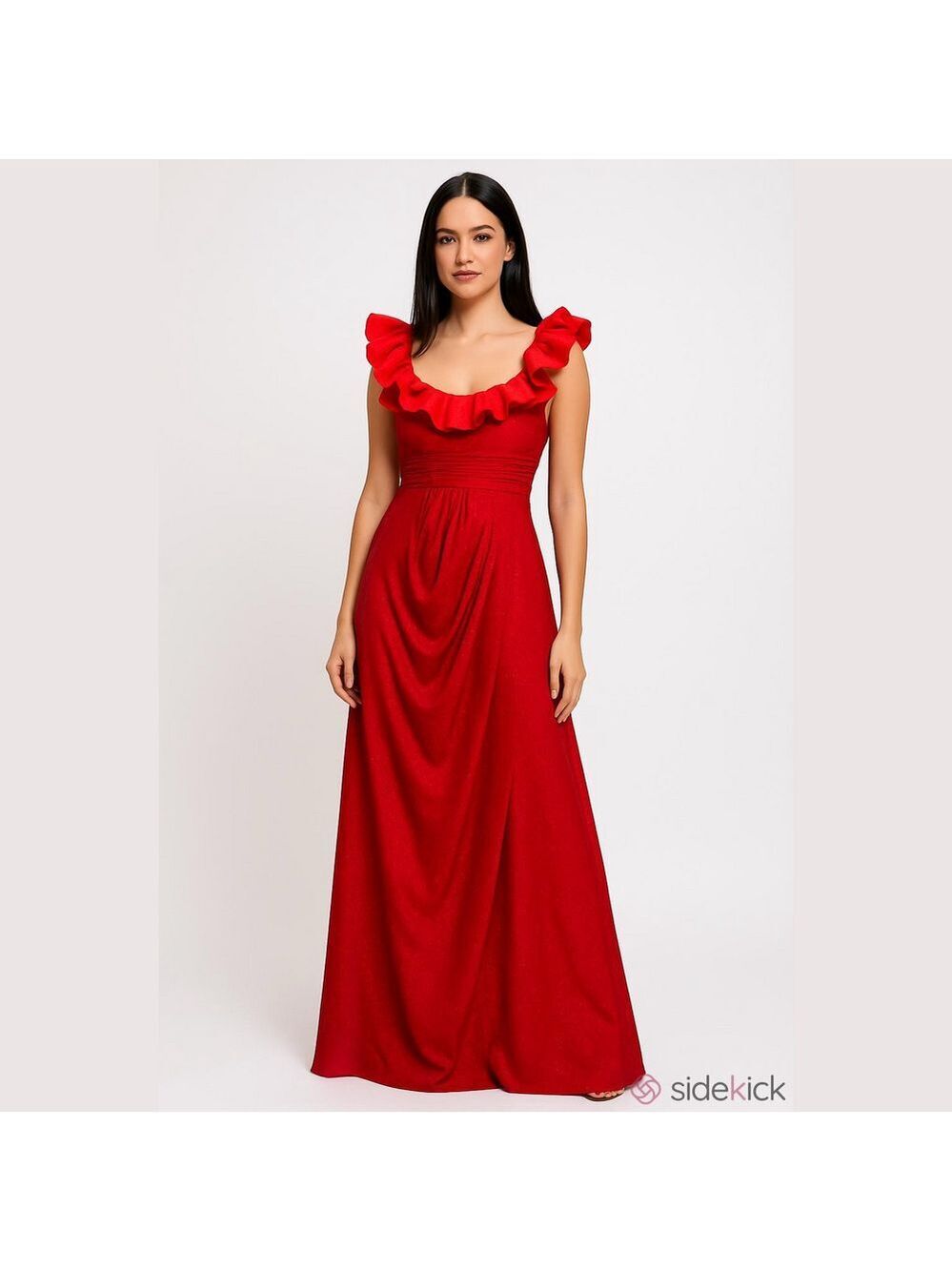 vfshow Formal Dress, SZ 3XL, PTP 22”, Length about 57”, Valentine Red
